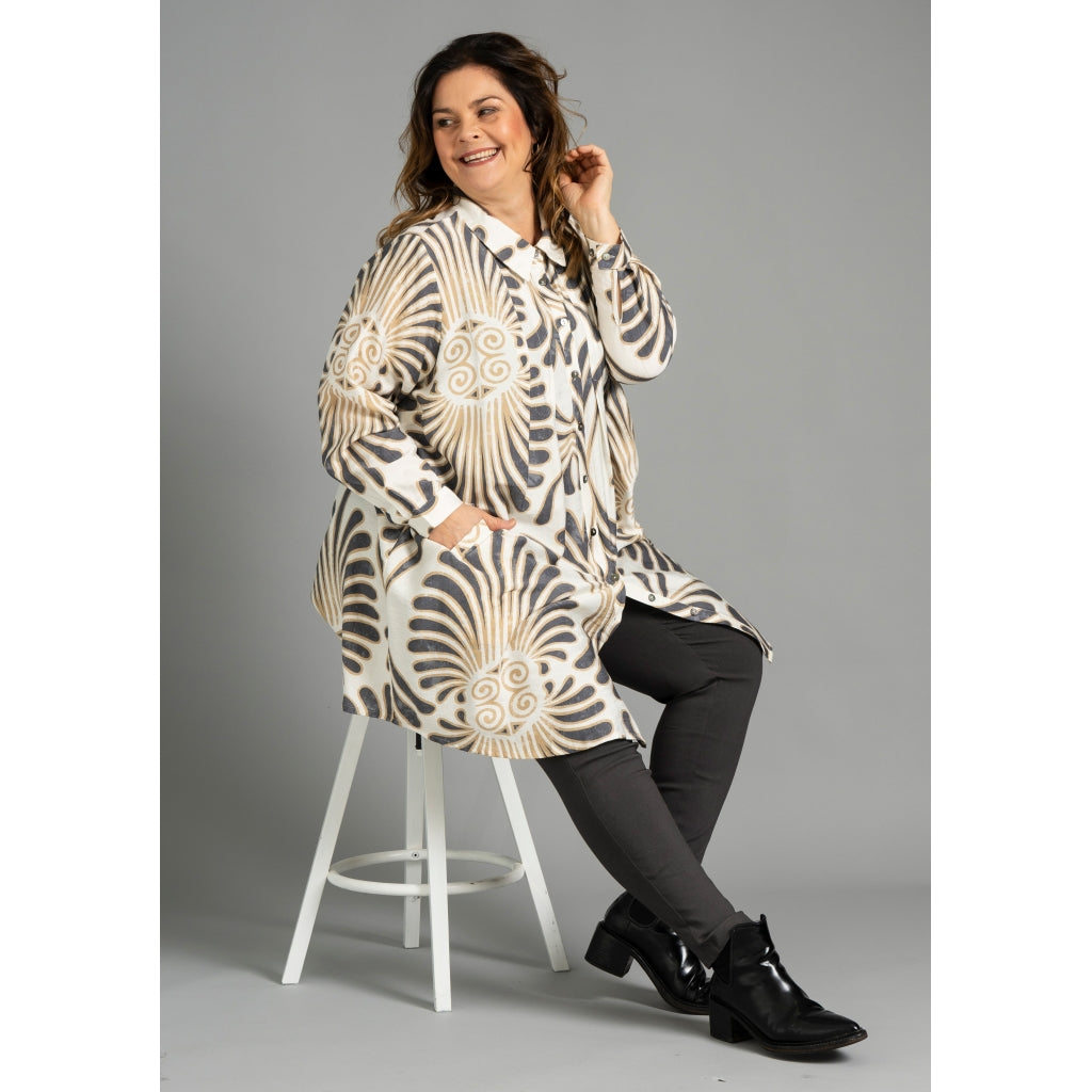 Gozzip Woman GBirla Tunic Tunic Off White / Grey