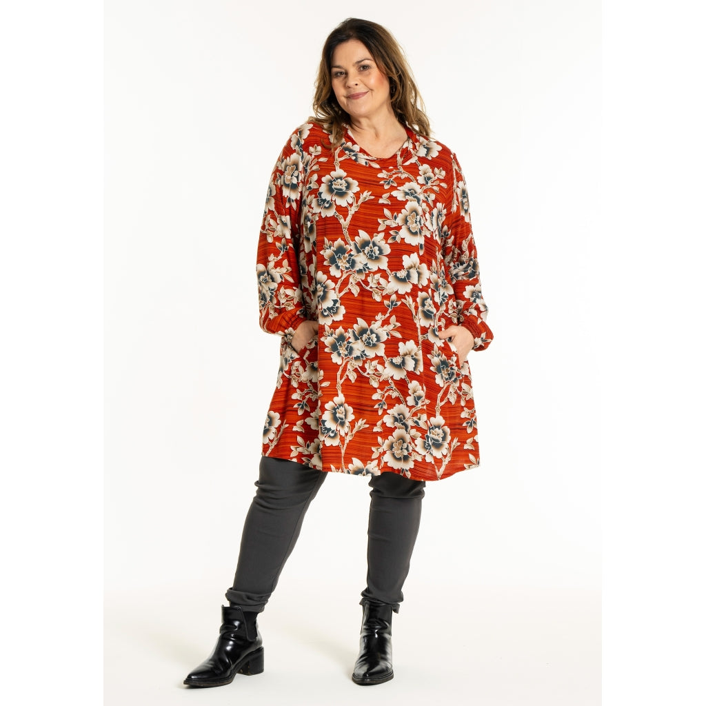 Gozzip Woman GEmily Tunic Tunic Pumpkin Flower