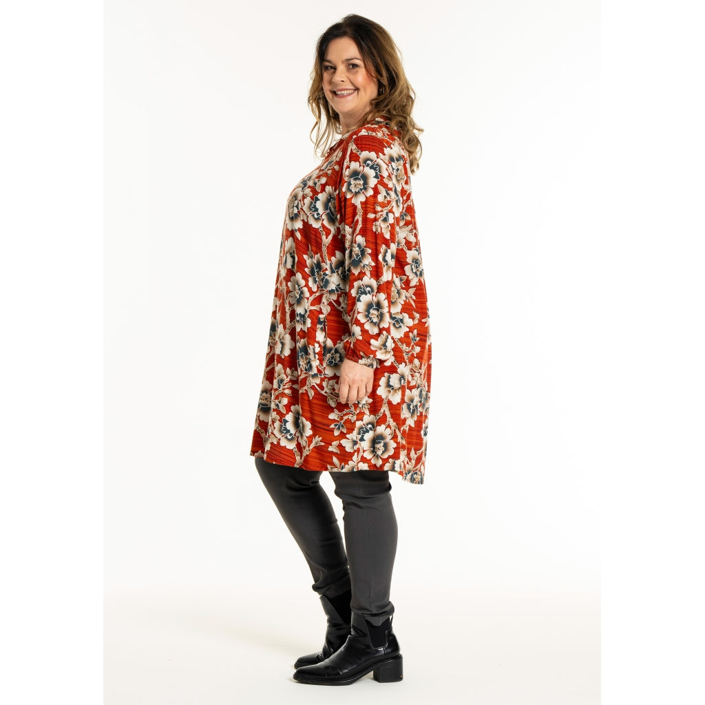 Gozzip Woman GEmily Tunic Tunic Pumpkin Flower