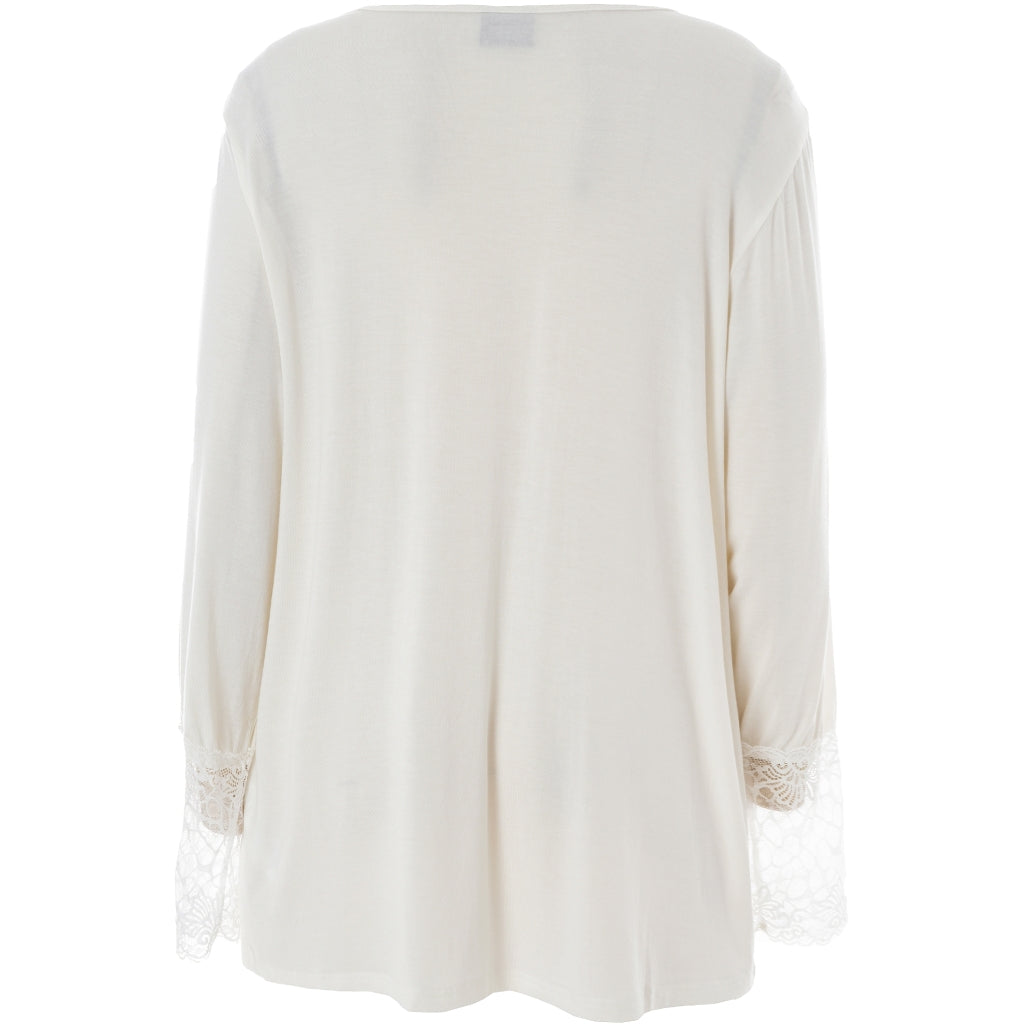 Gozzip Woman GEmira Long t-shirt ved lace T-Shirt Off-White