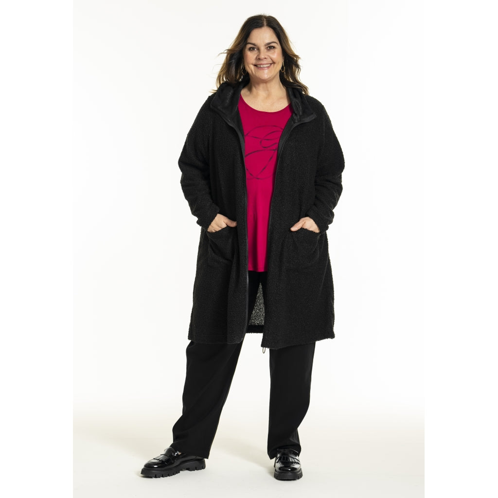 Gozzip Woman GGenia Hooded Cardigan Hooded Black