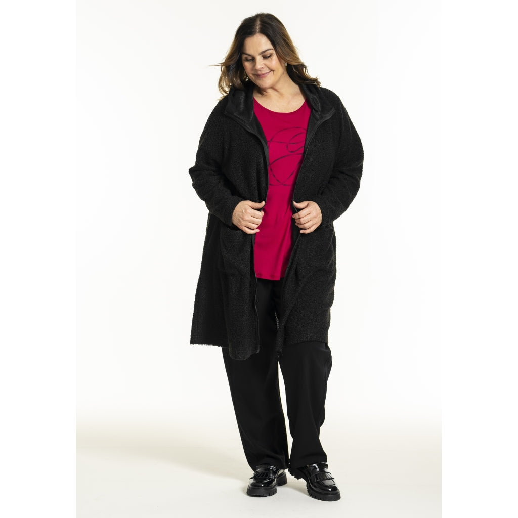 Gozzip Woman GGenia Hooded Cardigan Hooded Black