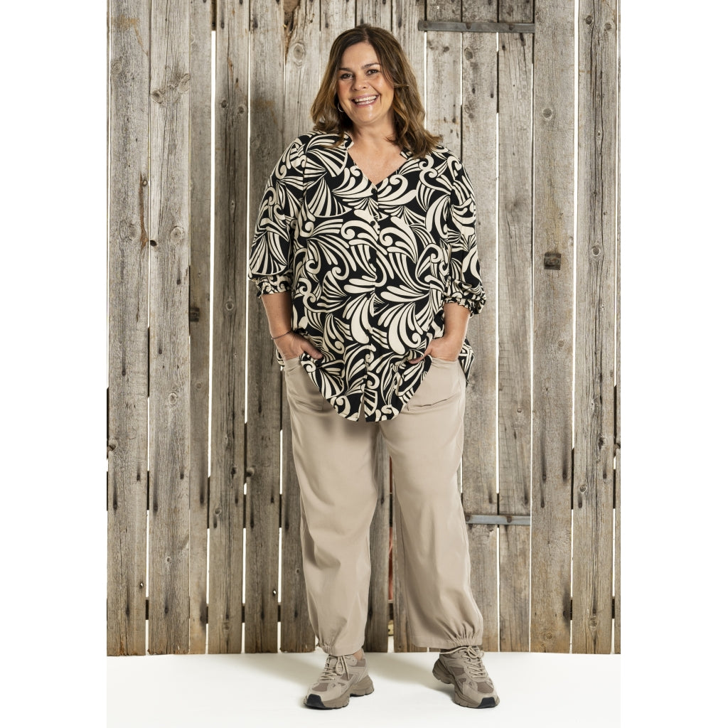 Gozzip Woman GGhita Blouse Blouse Black/Offwhite