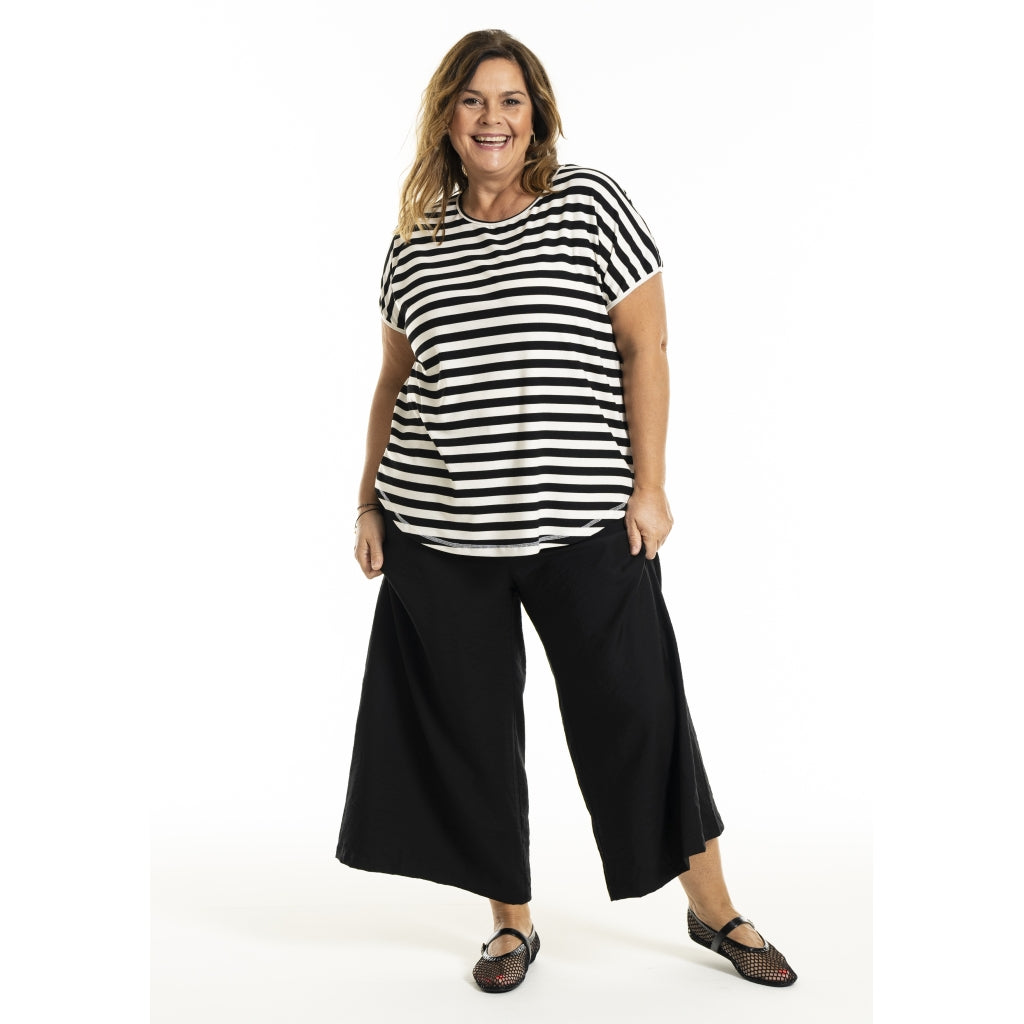 Gozzip Woman GGitte T-shirt striped T-Shirt Black Stripe