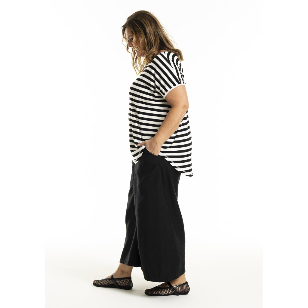 Gozzip Woman GGitte T-shirt striped T-Shirt Black Stripe