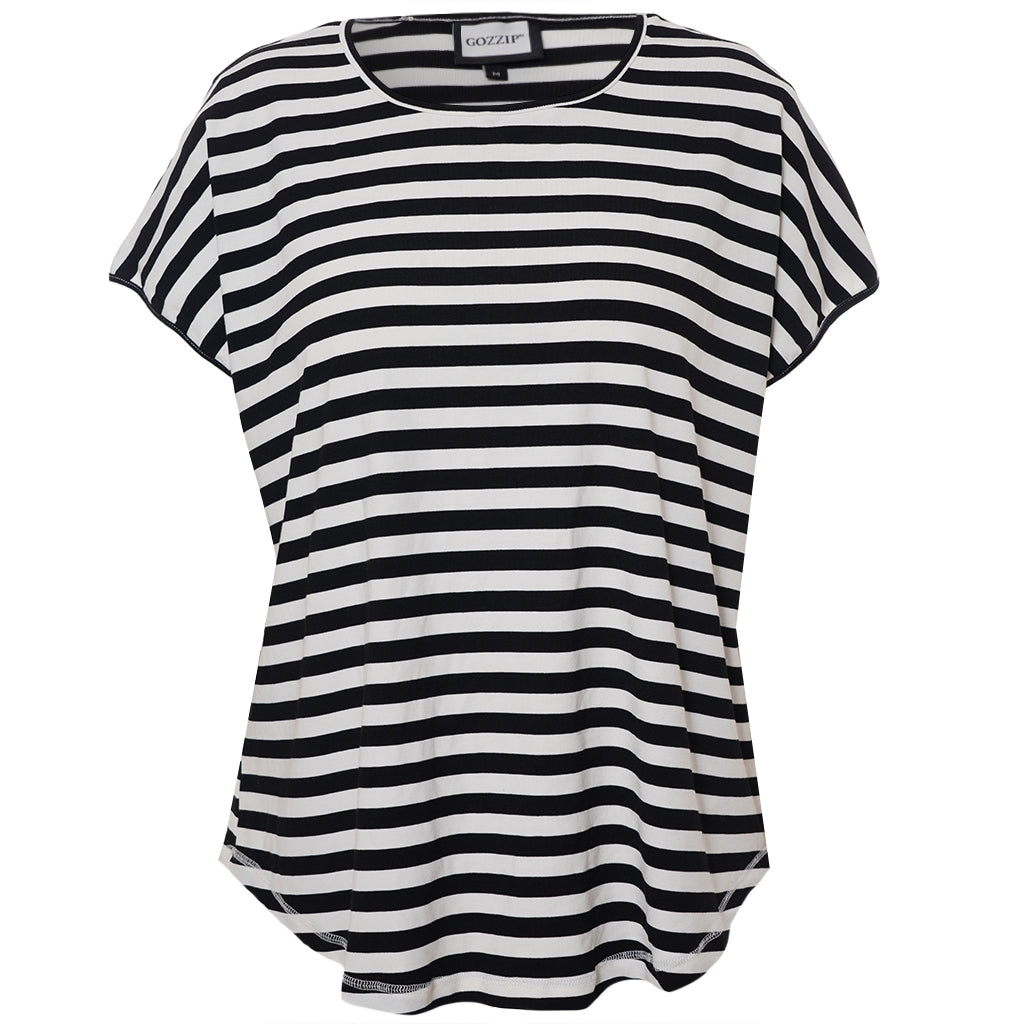 Gozzip Woman GGitte T-shirt striped T-Shirt Black Stripe