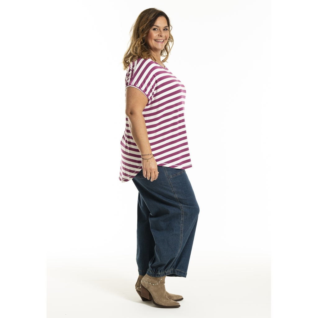 Gozzip Woman GGitte T-shirt striped T-Shirt Lilac Stripe