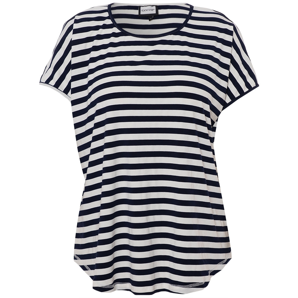 Gozzip Woman GGitte T-shirt striped T-Shirt Navy stripe