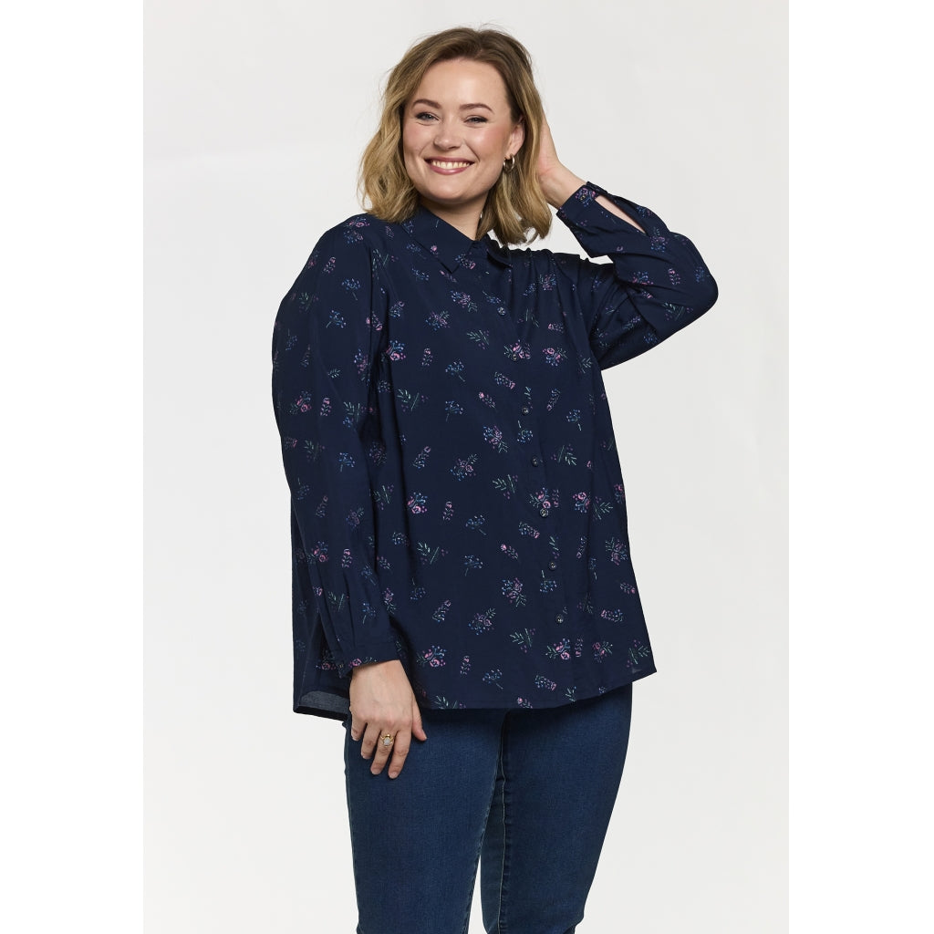 Gozzip Woman GKarina Shirt Shirt Navy Print
