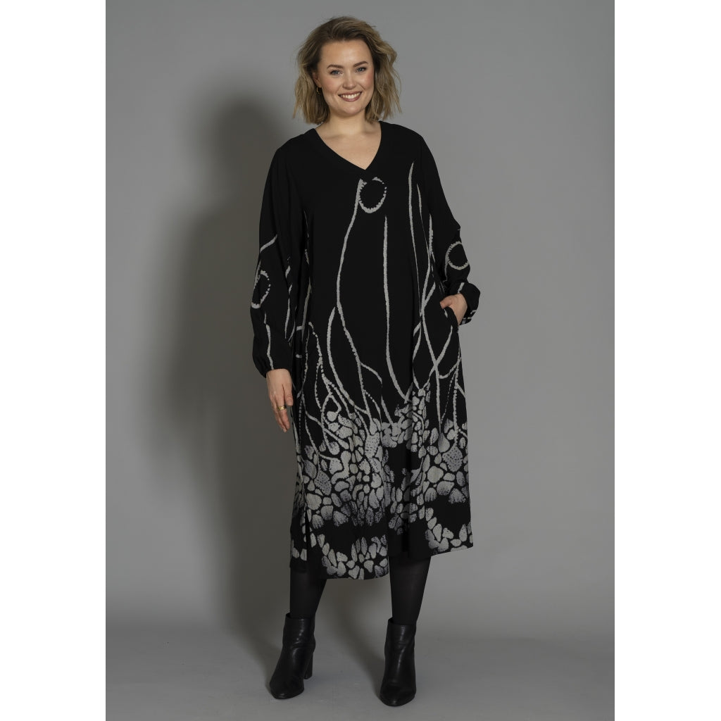 Gozzip Woman GMalene Dress Dress Black with border print