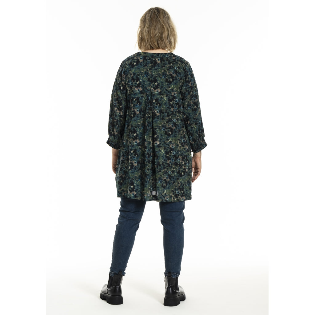 Gozzip Woman GMeta Tunic Tunic Green Print