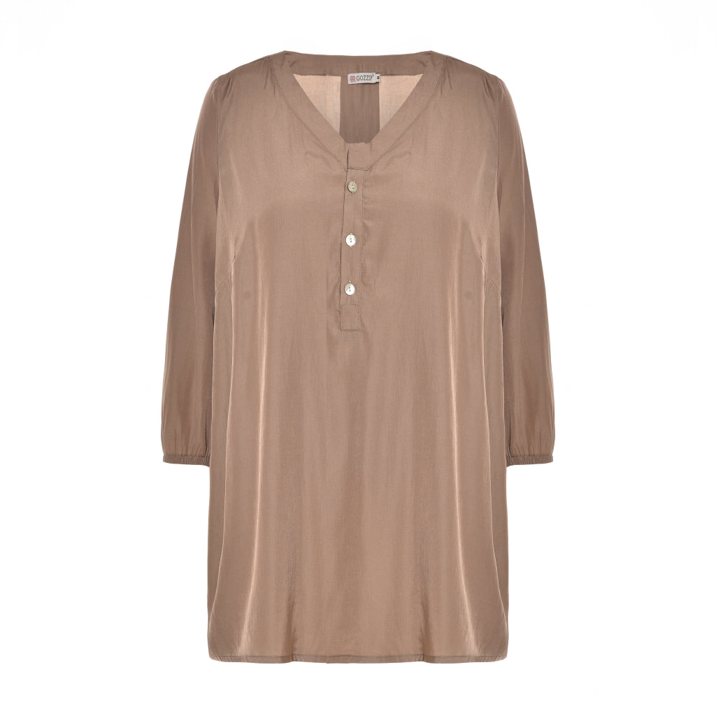Gozzip Woman Blouse Blouse Camel