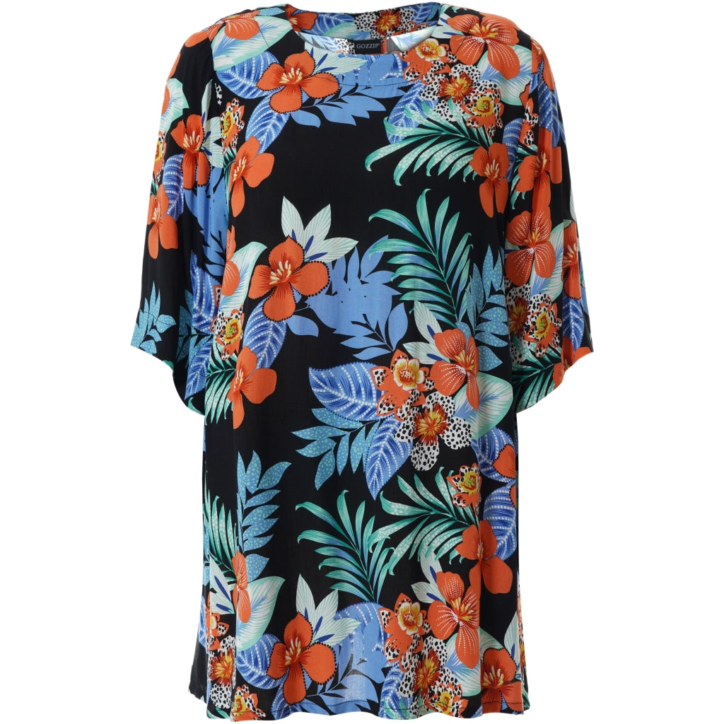 Gozzip Woman Elene Blouse Blouse Black printed