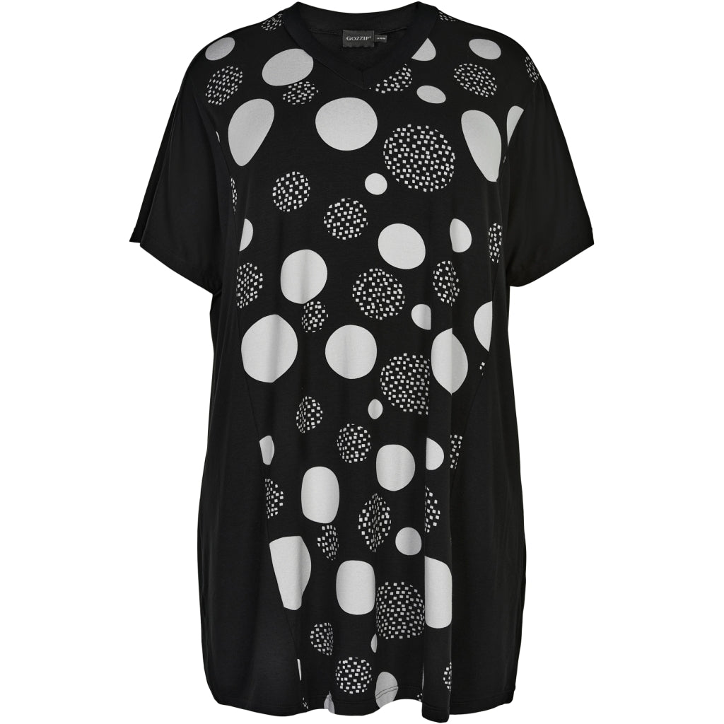 Gozzip Woman Ellen Tunic Tunic Black with white dots