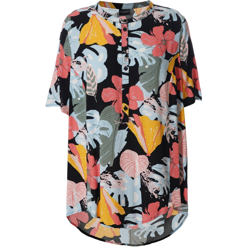 Gozzip Woman Elvina Blouse Blouse Black printed