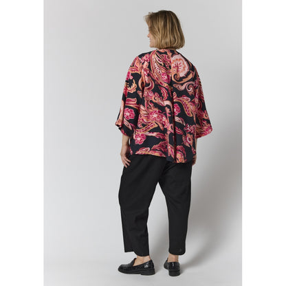 Gozzip Woman GAlva Blouse Blouse Black with orange flowers