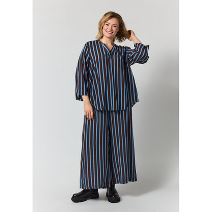 Gozzip Woman GAlva Blouse Blouse Brown with blue stripes