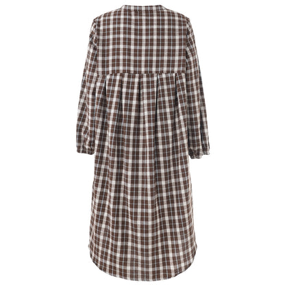 Gozzip Woman GAnja Dress Dress Brown check with light blue stripe