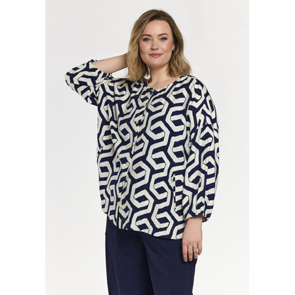 Gozzip Woman GAnnbrit Shirt Shirt Blue offwhite print