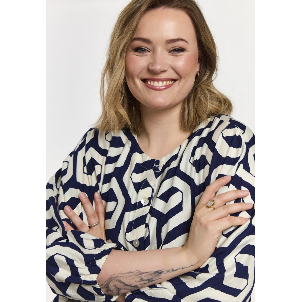 Gozzip Woman GAnnbrit Shirt Shirt Blue offwhite print