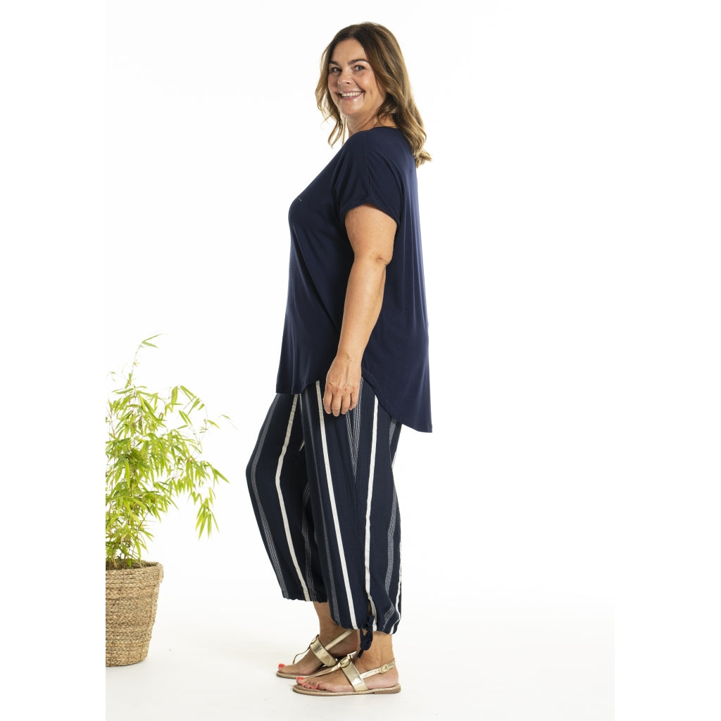 Gozzip Woman GAugusta Pants 7/8 7/8 Pant Navy stripe