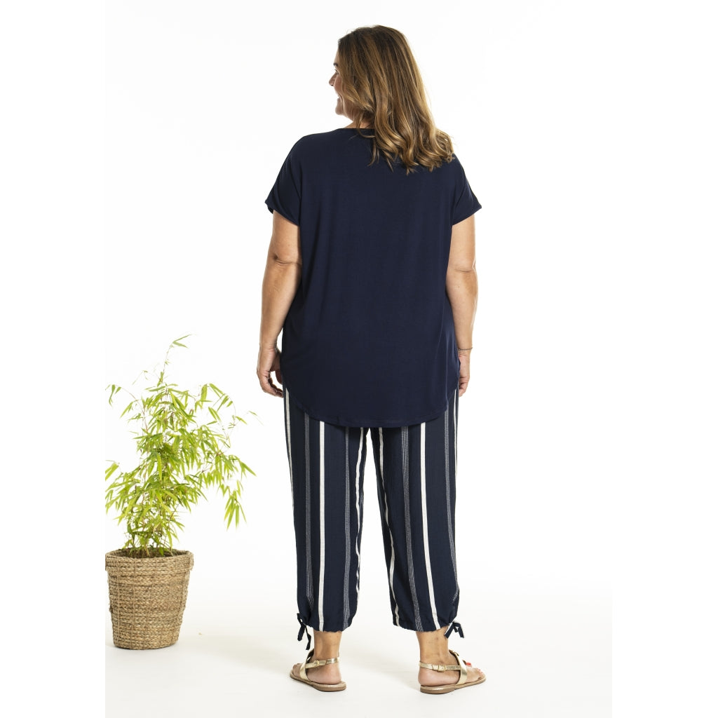 Gozzip Woman GAugusta Pants 7/8 7/8 Pant Navy stripe