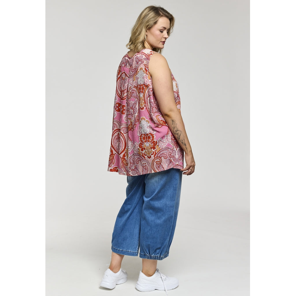 Gozzip Woman GBeata Top Top Red mix print