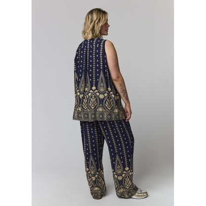 Gozzip Woman GBeata Top Top Blue board print