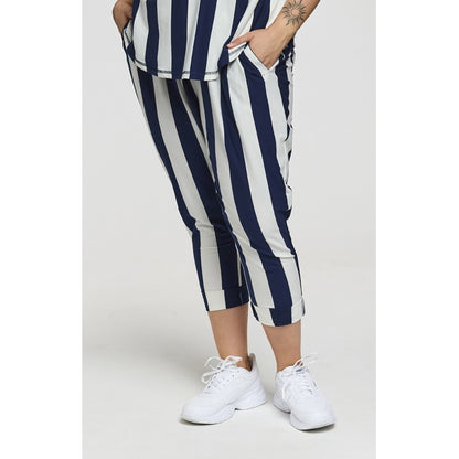 Gozzip Woman GBenita Pants Pants White/Navy stripe