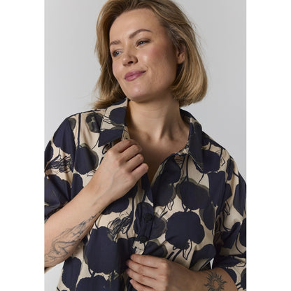 Gozzip Woman GBenna Dress Dress Sand with black flowers