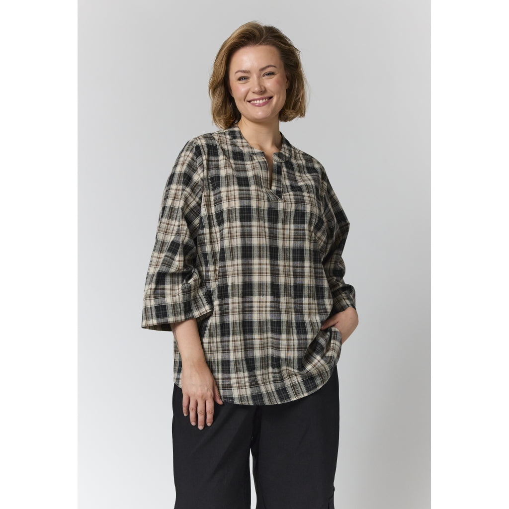Gozzip Woman GBillie Blouse Blouse Brown check