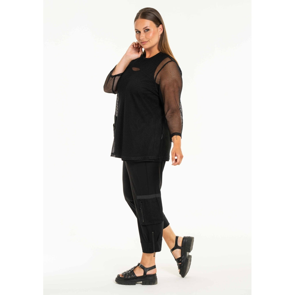 Gozzip Woman GCilla Mesh Blouse Blouse Black
