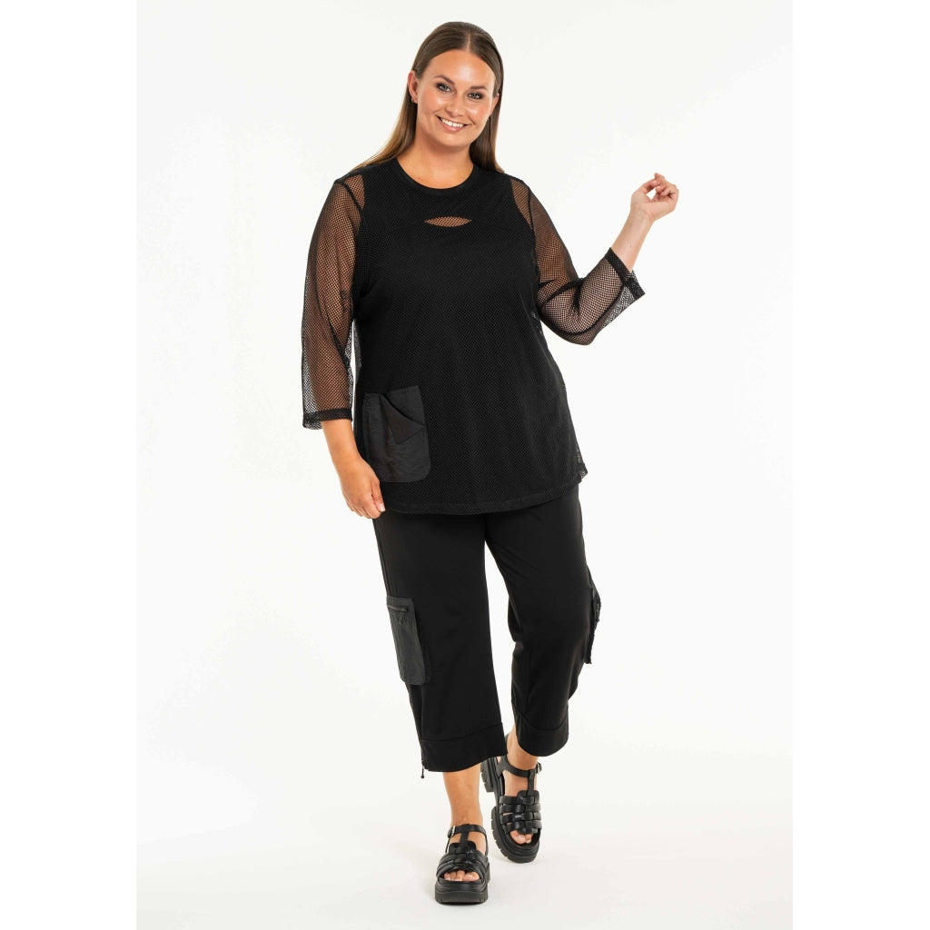 Gozzip Woman GCilla Mesh Blouse Blouse Black