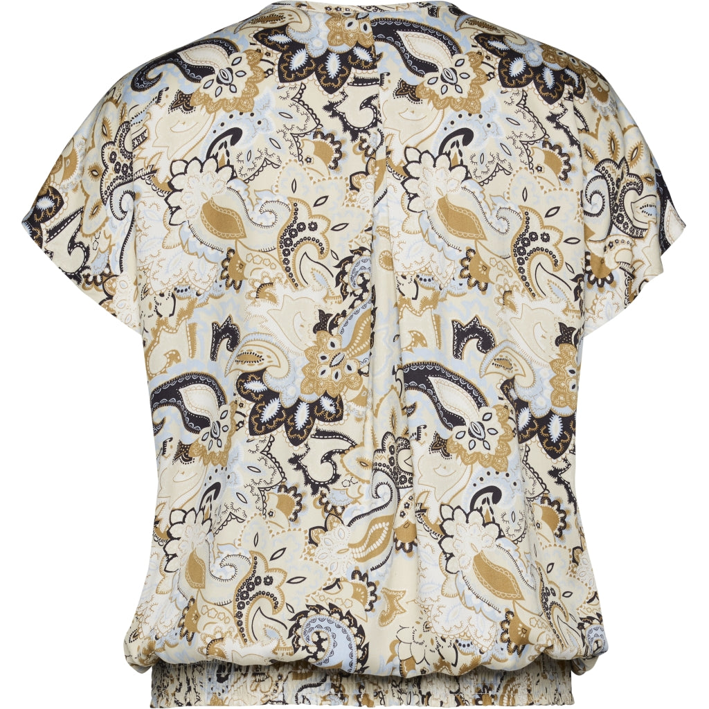 Gozzip Woman GElise Blouse Blouse Sand with blue print