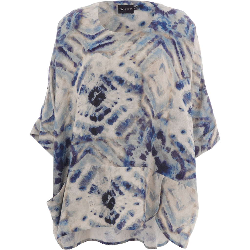 Gozzip Woman GElissa Oversize Blouse Oversize Blouse Blue print