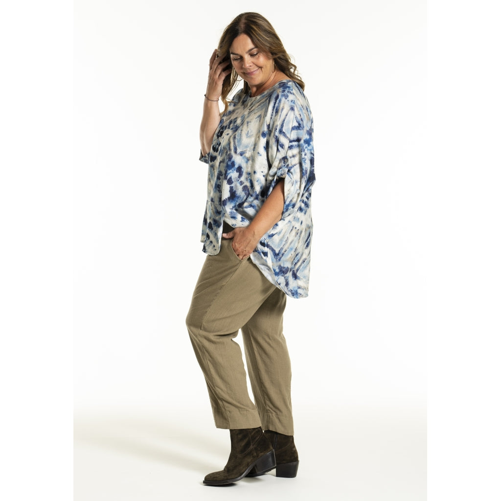 Gozzip Woman GElissa Oversize Blouse Oversize Blouse Blue print