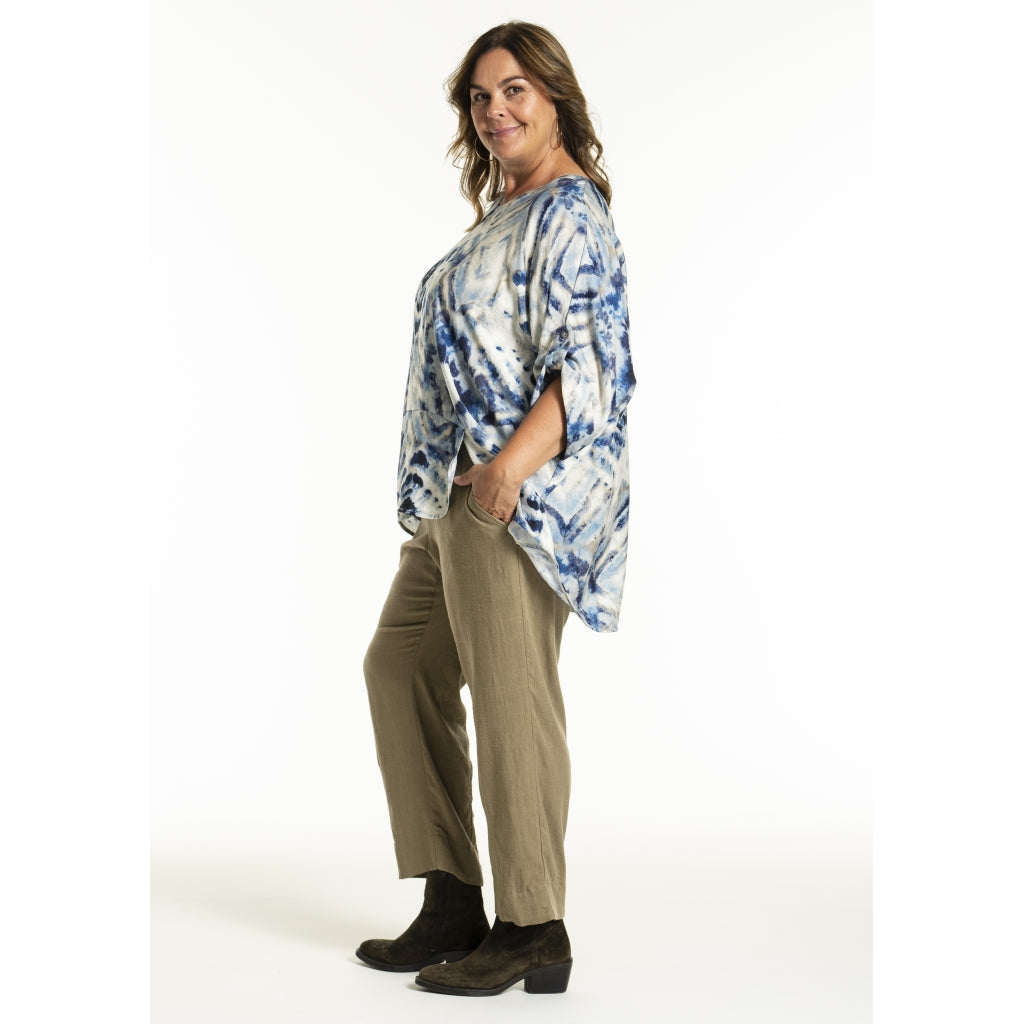 Gozzip Woman GElissa Oversize Blouse Oversize Blouse Blue print