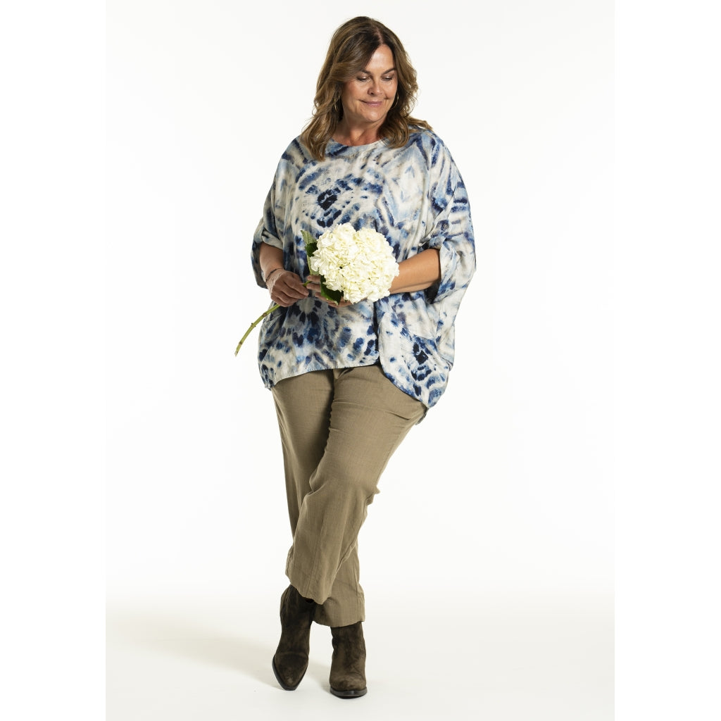 Gozzip Woman GElissa Oversize Blouse Oversize Blouse Blue print