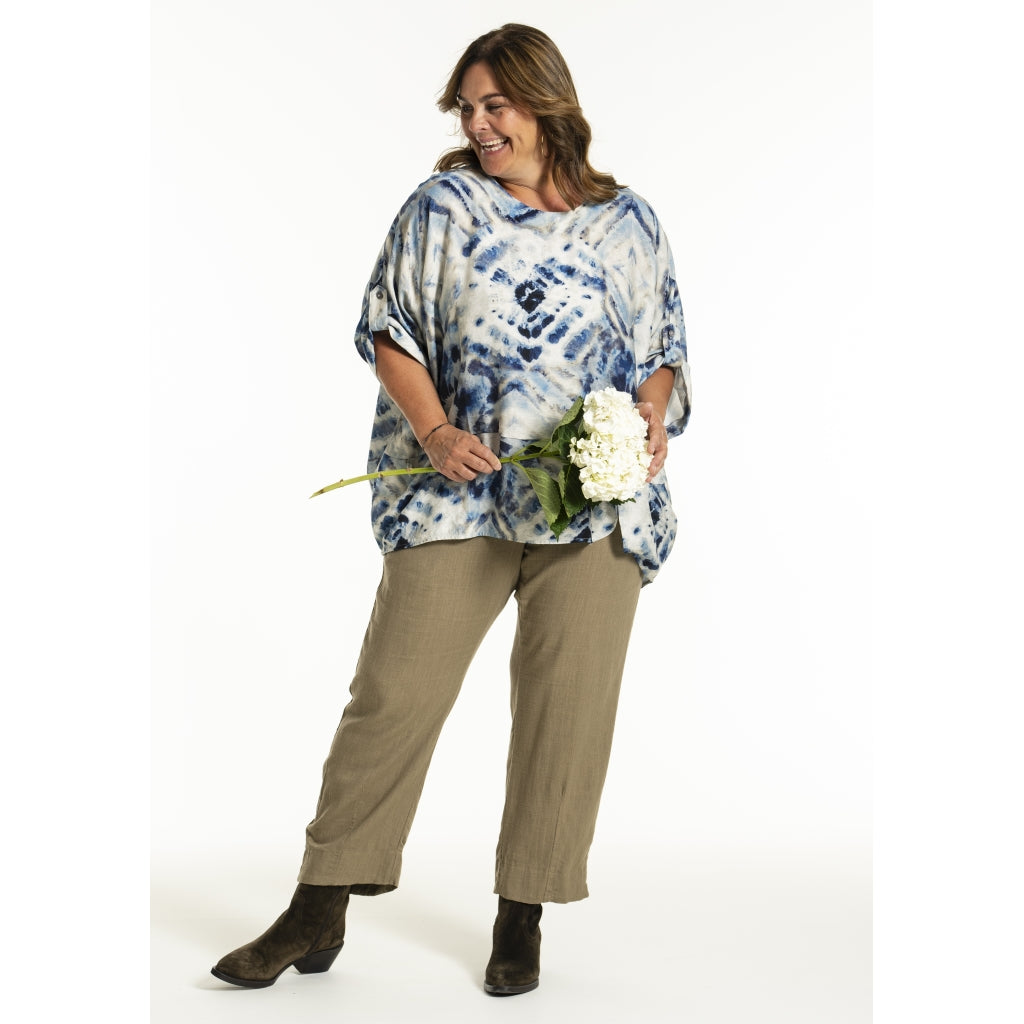 Gozzip Woman GElissa Oversize Blouse Oversize Blouse Blue print