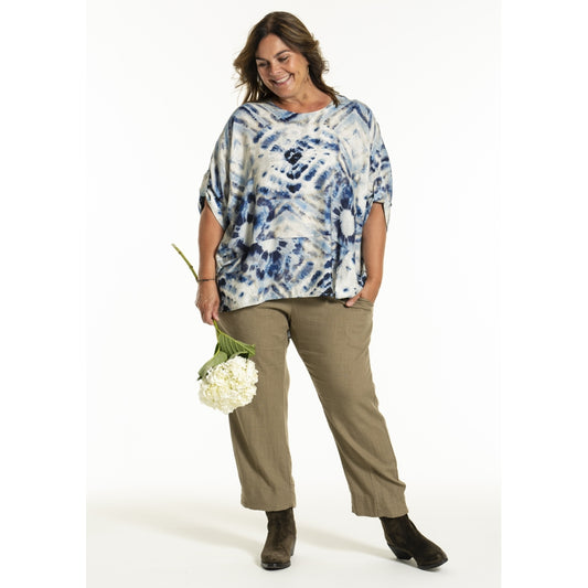 Gozzip Woman GElissa Oversize Blouse Oversize Blouse Blue print