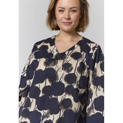 Gozzip Woman GElse-Marie Blouse Blouse Sand with black flowers