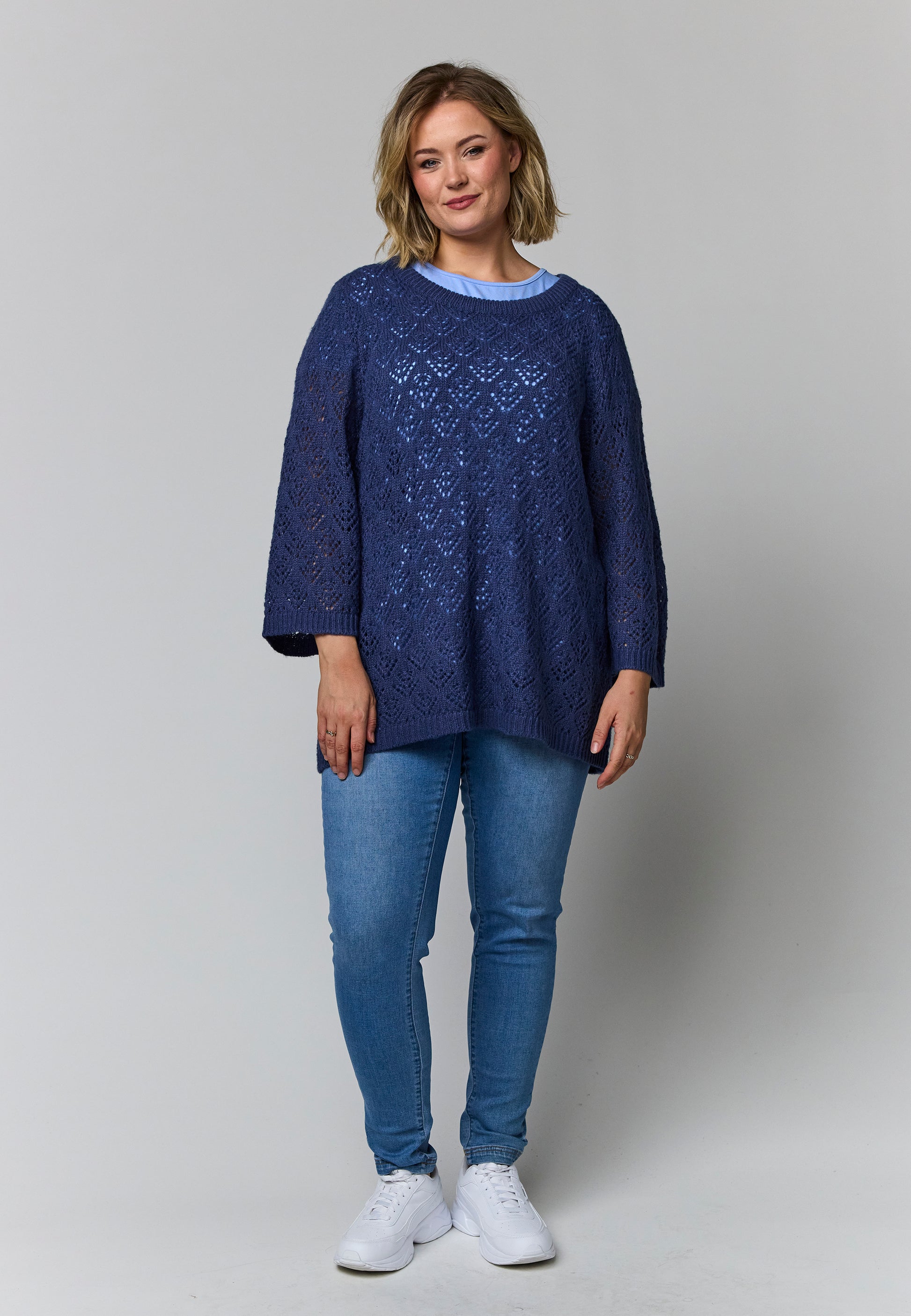 Gozzip Woman GElva knit blouse Blouse Blue