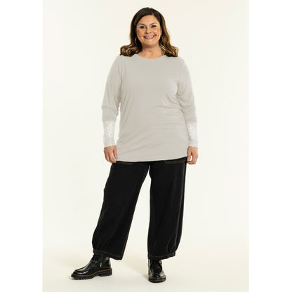 Gozzip Woman GEmira Long t-shirt ved lace T-Shirt Off-White