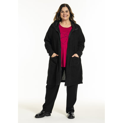 Gozzip Woman GGenia Hooded Cardigan Hooded Black