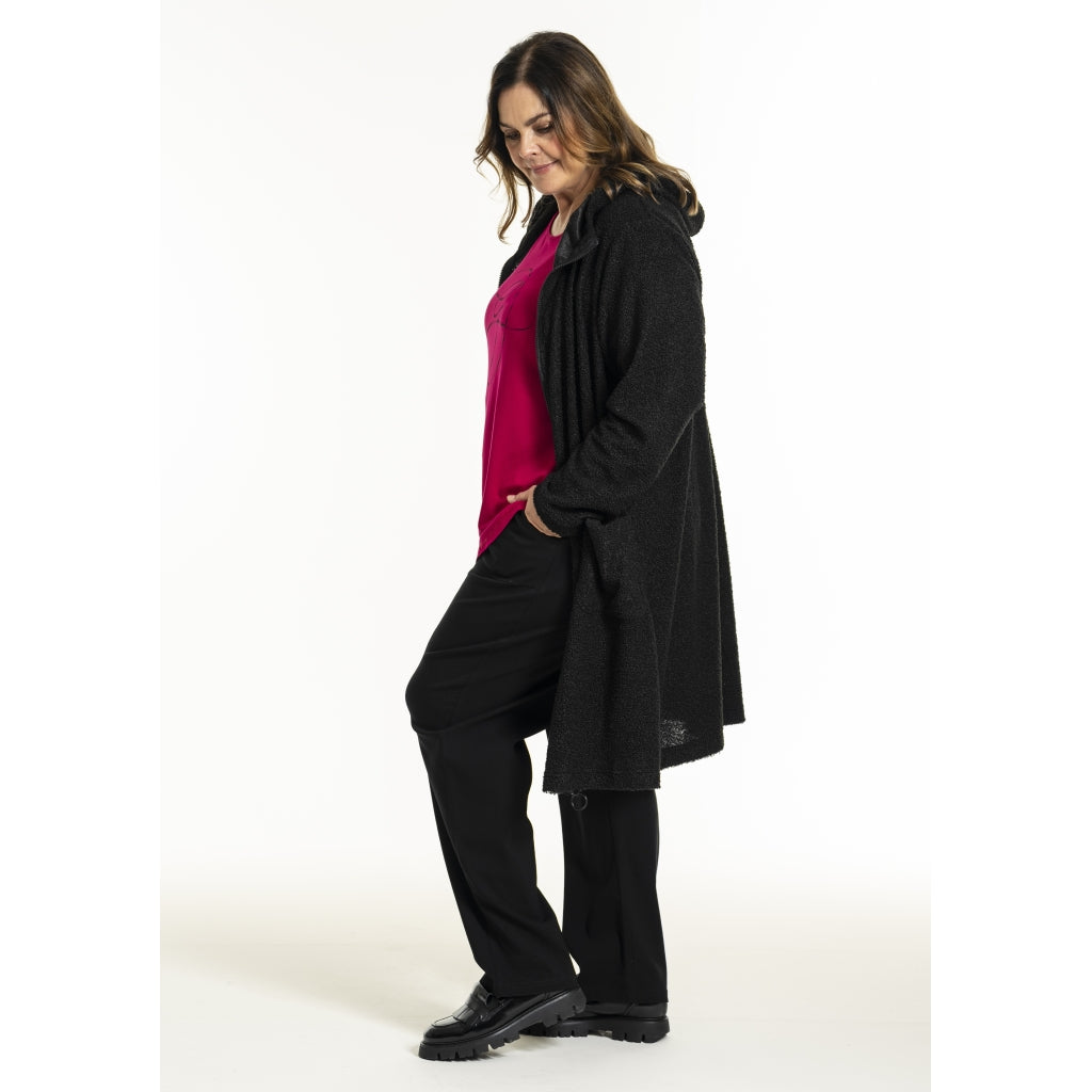 Gozzip Woman GGenia Hooded Cardigan Hooded Black