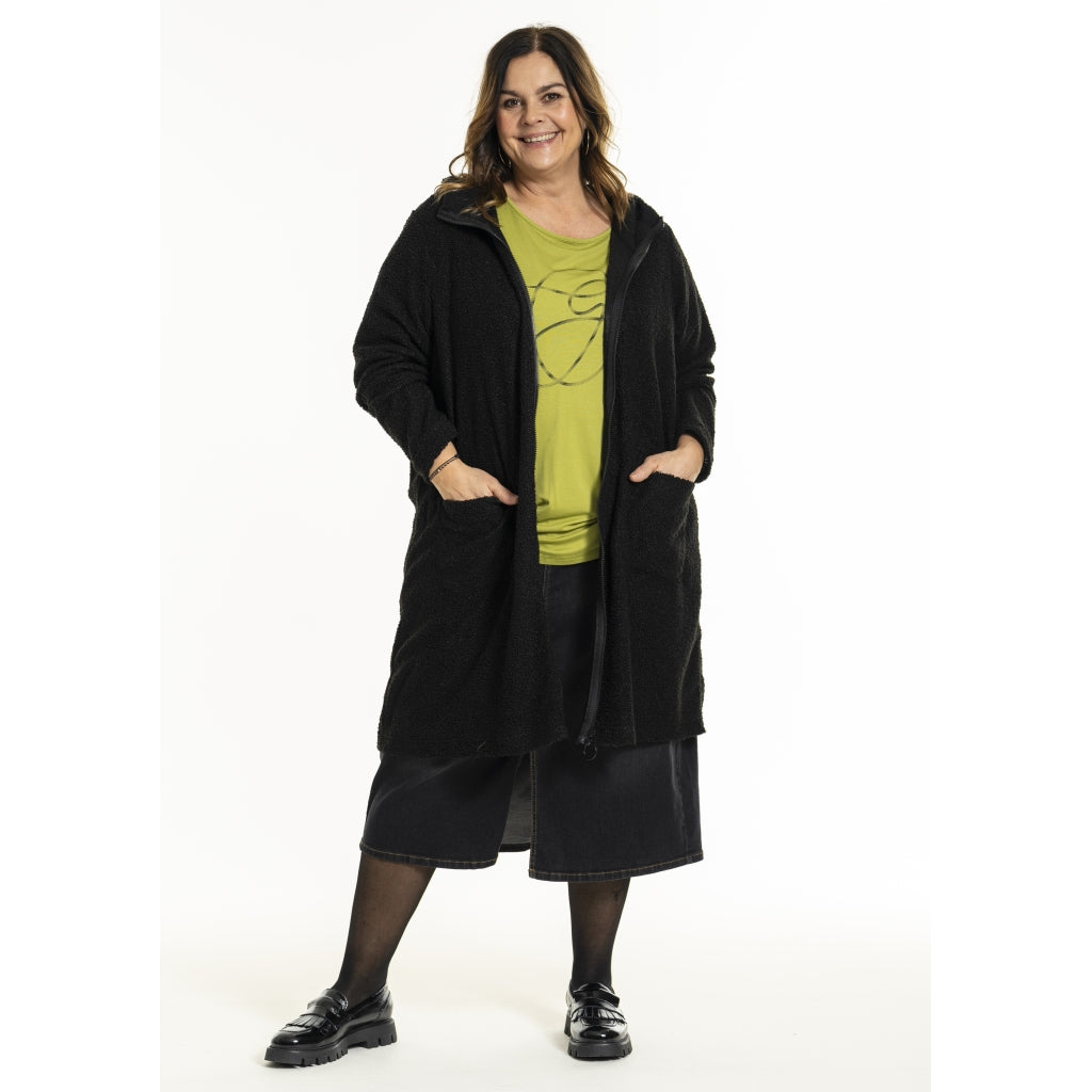 Gozzip Woman GGenia Hooded Cardigan Hooded Black
