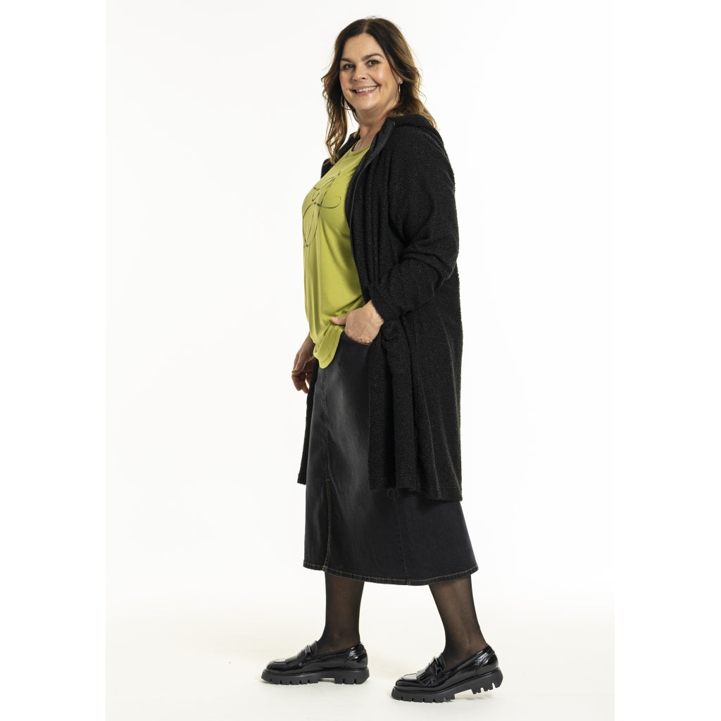 Gozzip Woman GGenia Hooded Cardigan Hooded Black
