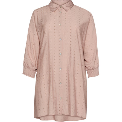 Gozzip Woman GGerda Oversize shirt Tunic Oversize shirt tunic Rose with brown and silver dots