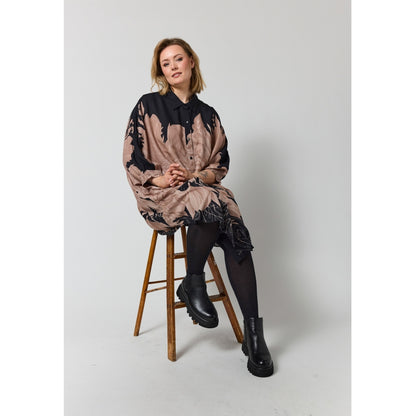 Gozzip Woman GGerda Oversize shirt Tunic Oversize shirt tunic Black with sand board