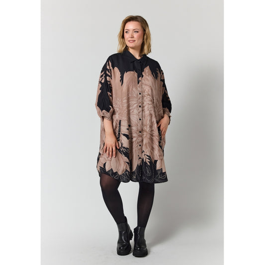 Gozzip Woman GGerda Oversize shirt Tunic Oversize shirt tunic Black with sand board